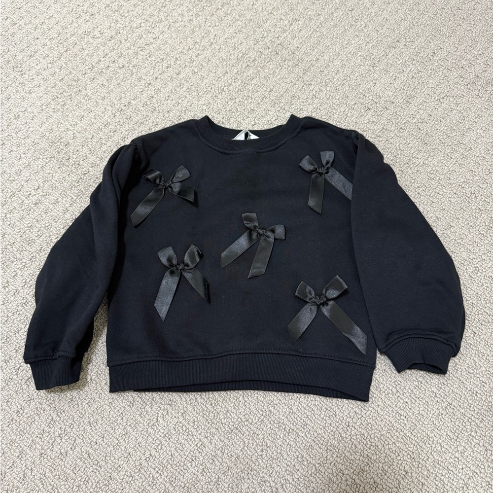 H&M Black Sweatshirt with Bow Details